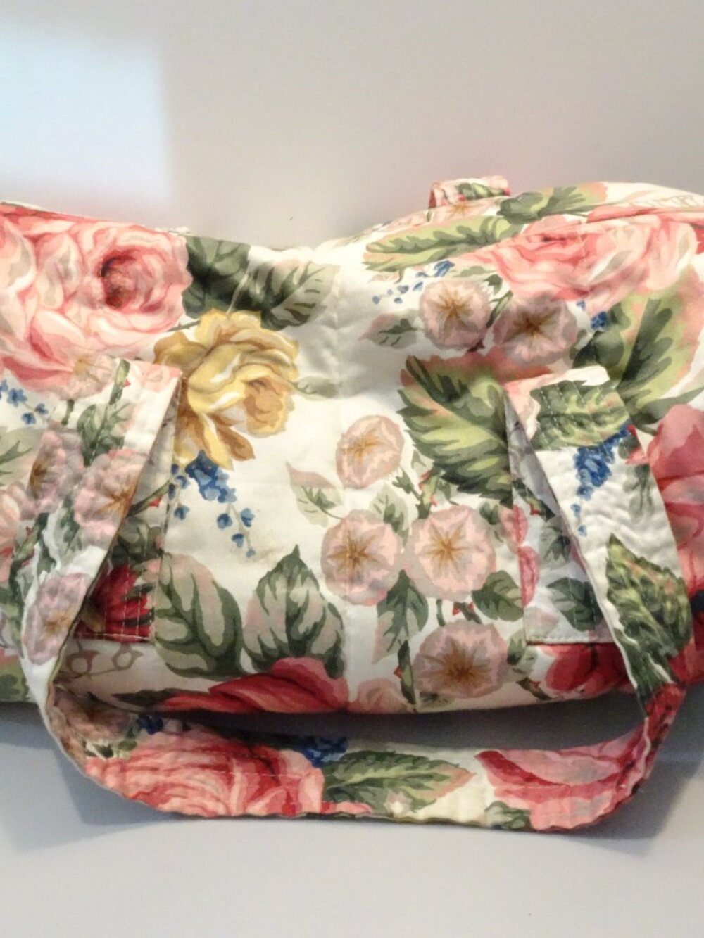 Gloria Rae Duffel Bag Flower Print Cottagecore Pink Green Vintage Fairy - Picture 2 of 7